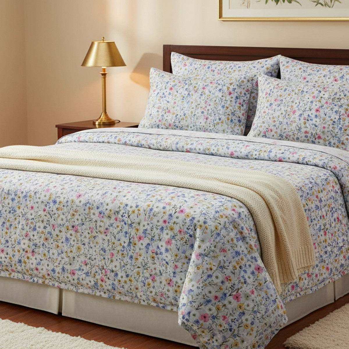 TEST — End-to-End Green Floral Double Bedsheet