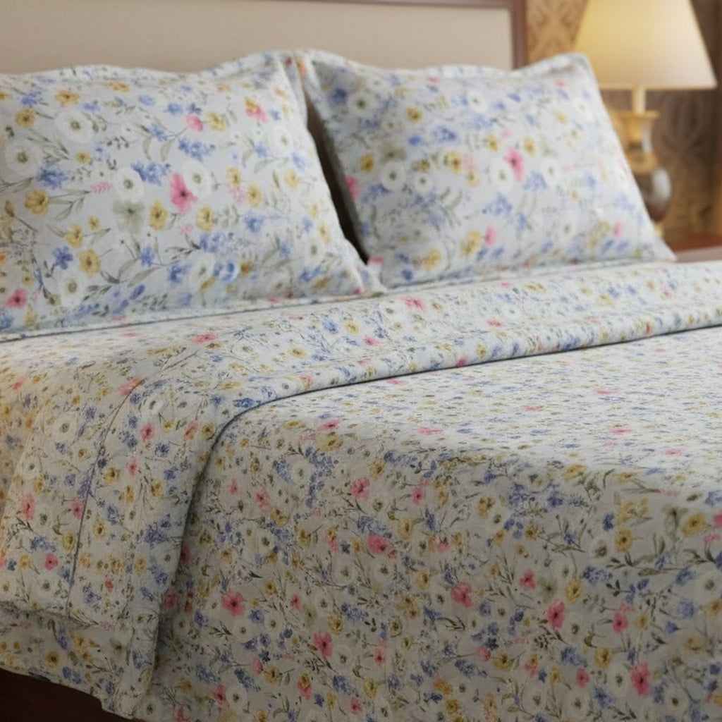 TEST — End-to-End Green Floral Double Bedsheet